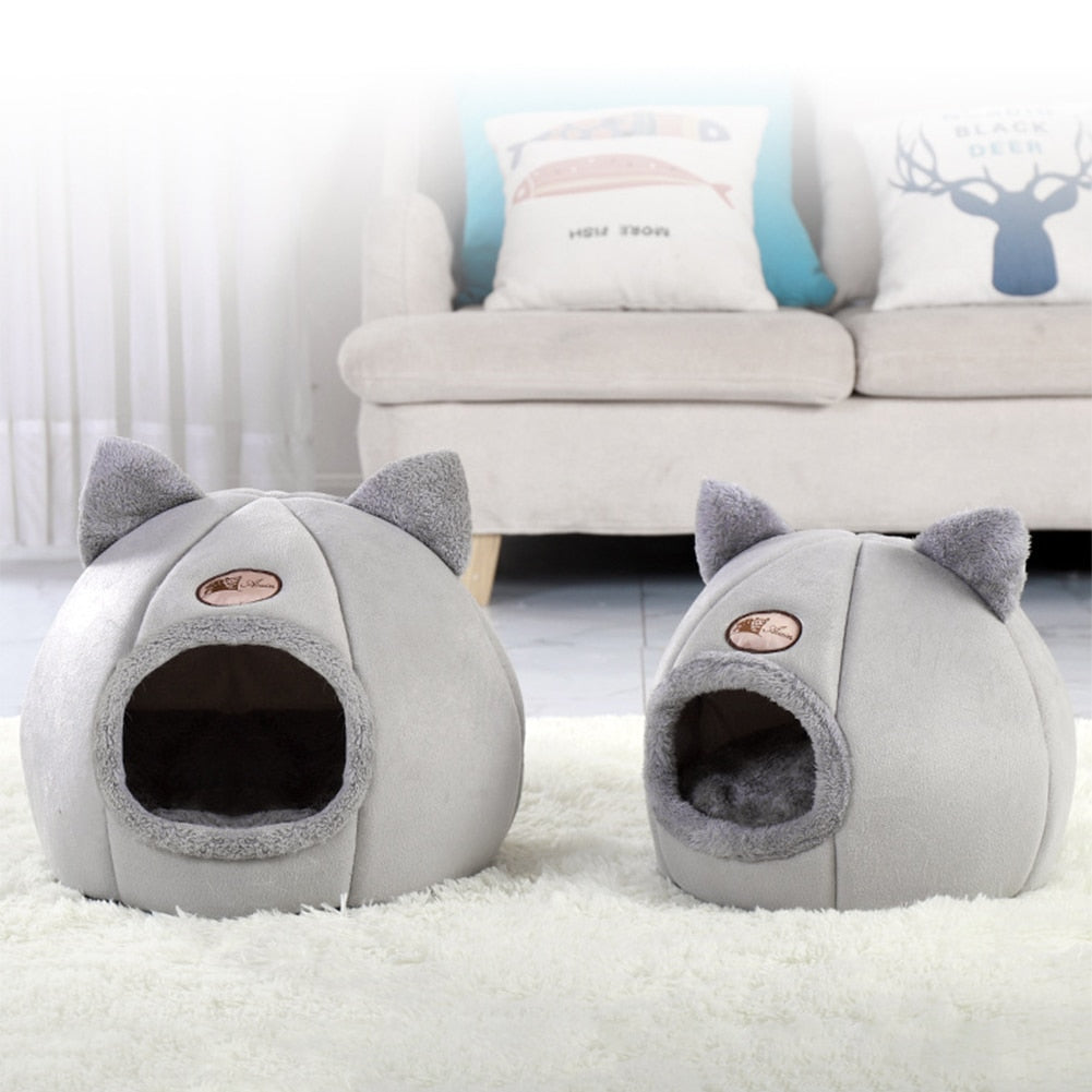 Pet Bed - Cozy Warm Cashmere Basket House for Cats & Dogs