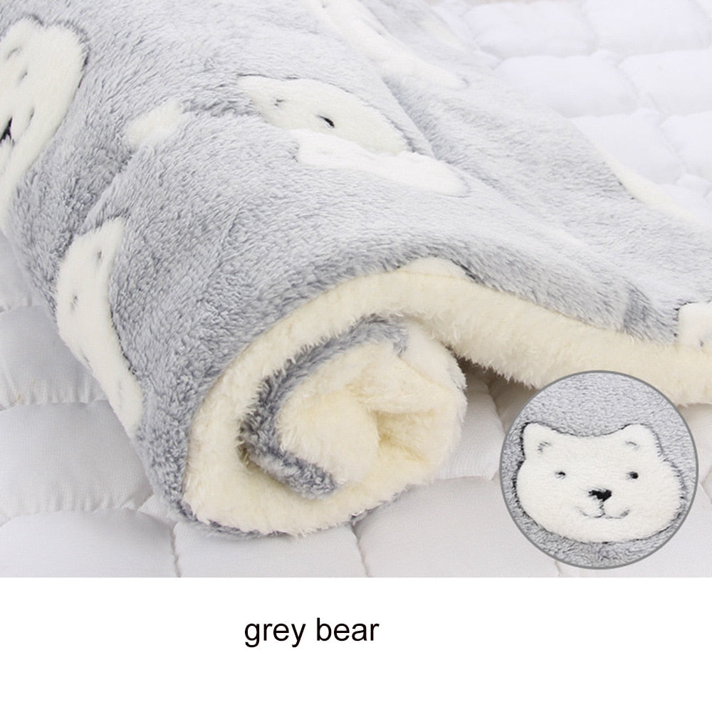 Pet Fleece Flannel Blanket - Soft Thick Pet Bed Mat Cats & Dogs