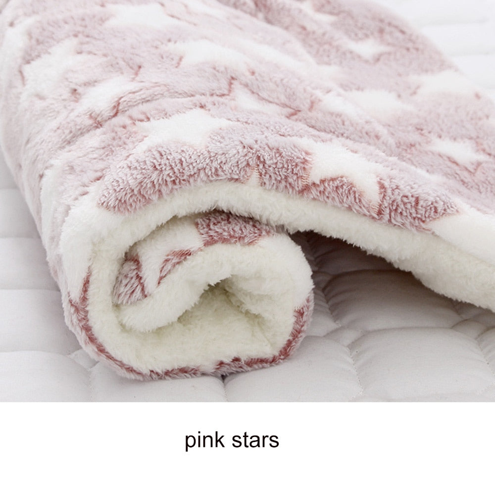 Pet Fleece Flannel Blanket - Soft Thick Pet Bed Mat Cats & Dogs