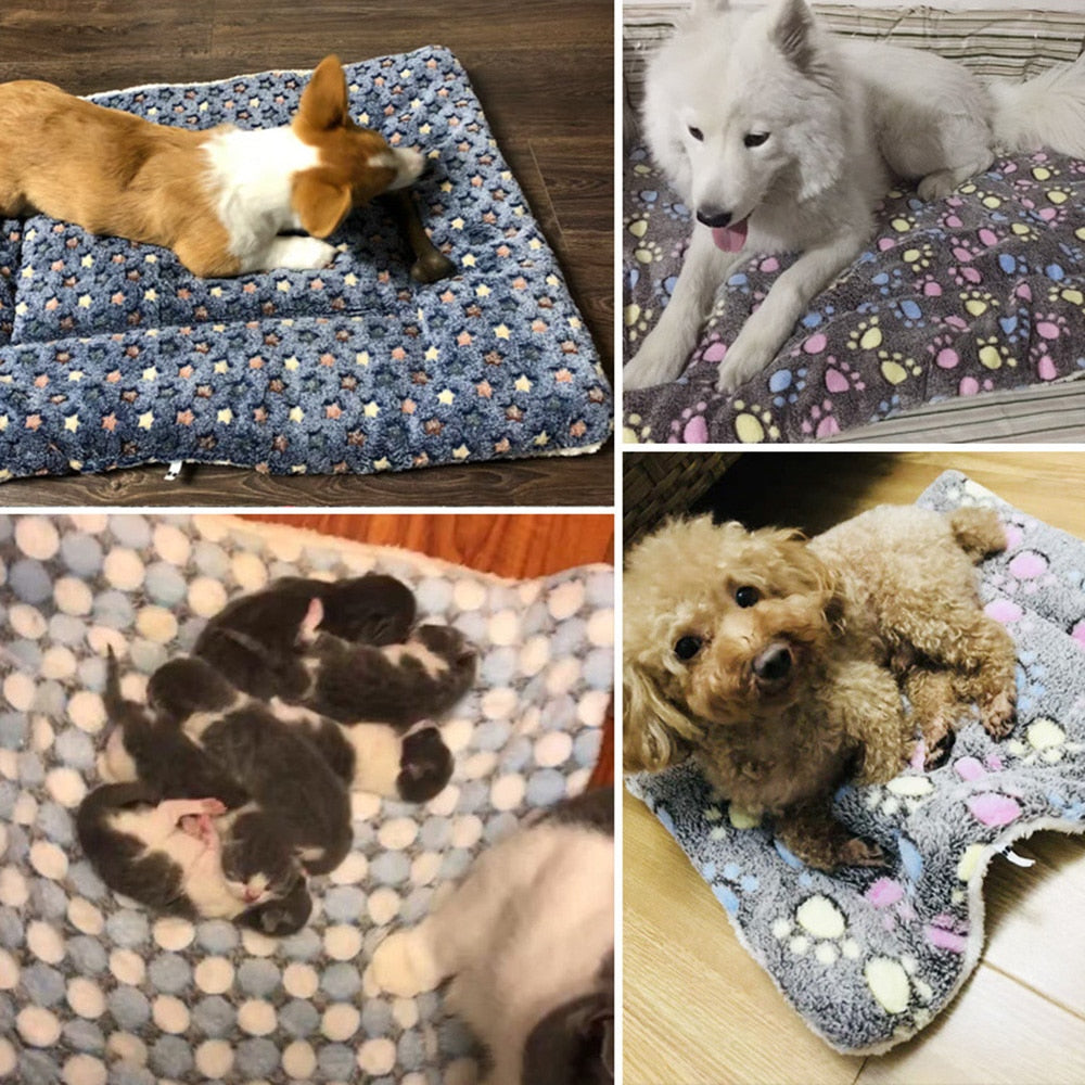 Pet Fleece Flannel Blanket - Soft Thick Pet Bed Mat Cats & Dogs