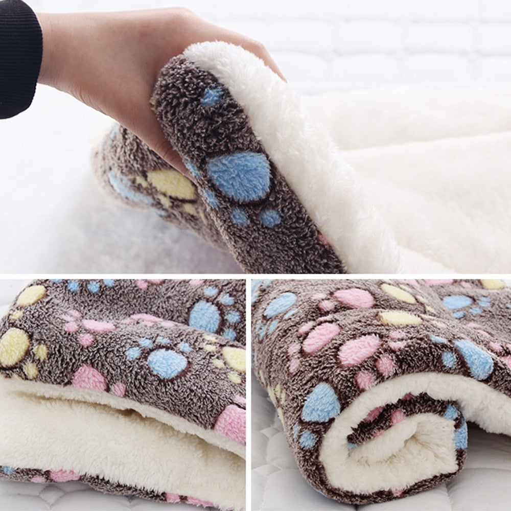 Pet Fleece Flannel Blanket - Soft Thick Pet Bed Mat Cats & Dogs