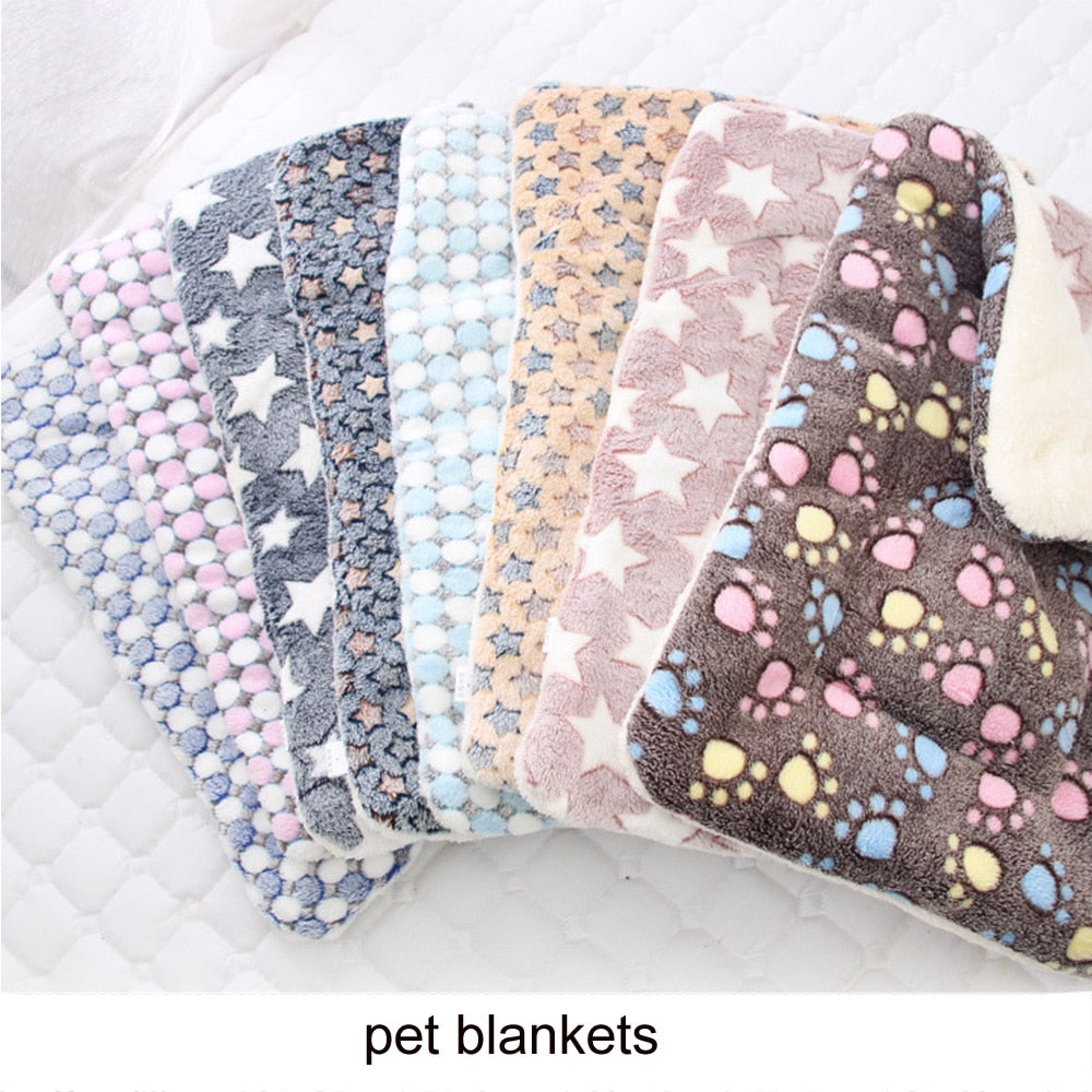 Pet Fleece Flannel Blanket - Soft Thick Pet Bed Mat Cats & Dogs