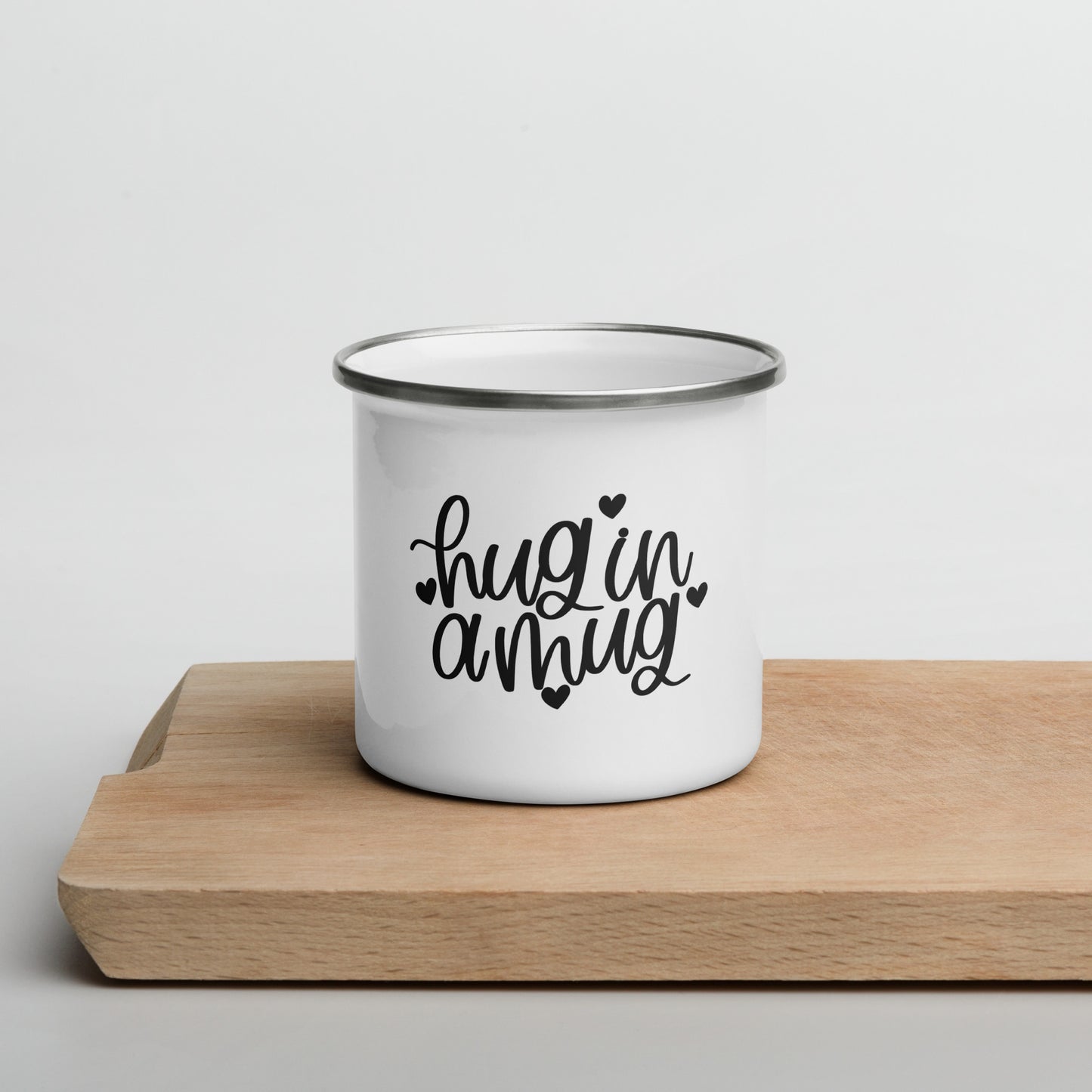 Decorative Enamel Mug - Hug in a Mug