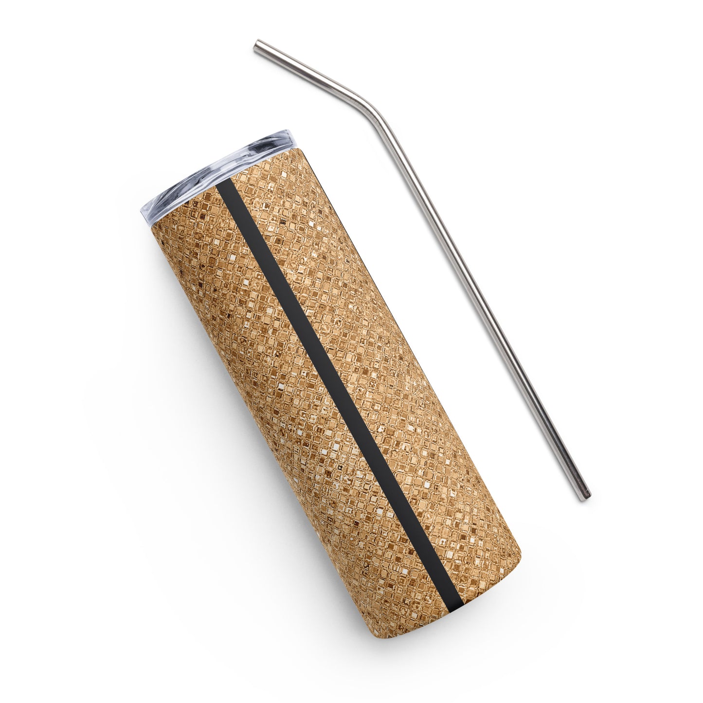 Stainless Steel Gold Glitter Decorative Tumbler