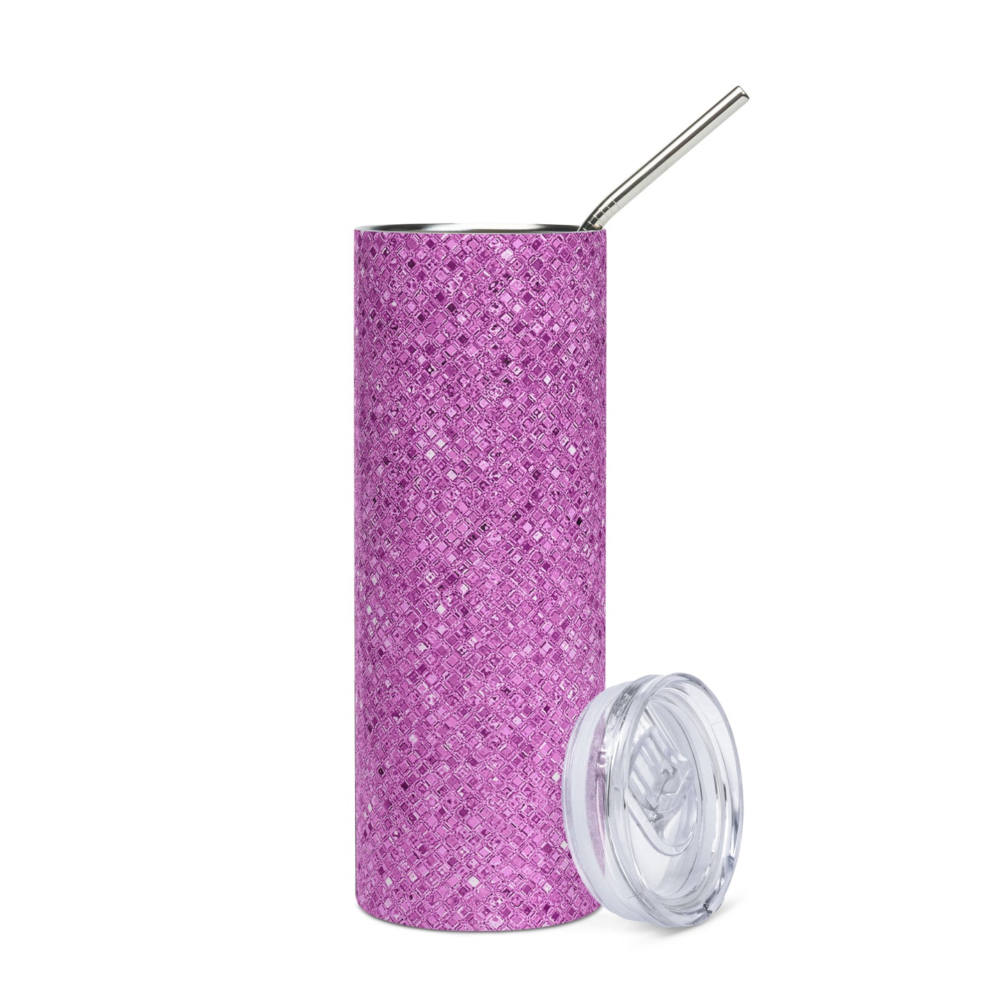 Stainless Steel Purple Glitter Decorative Tumbler