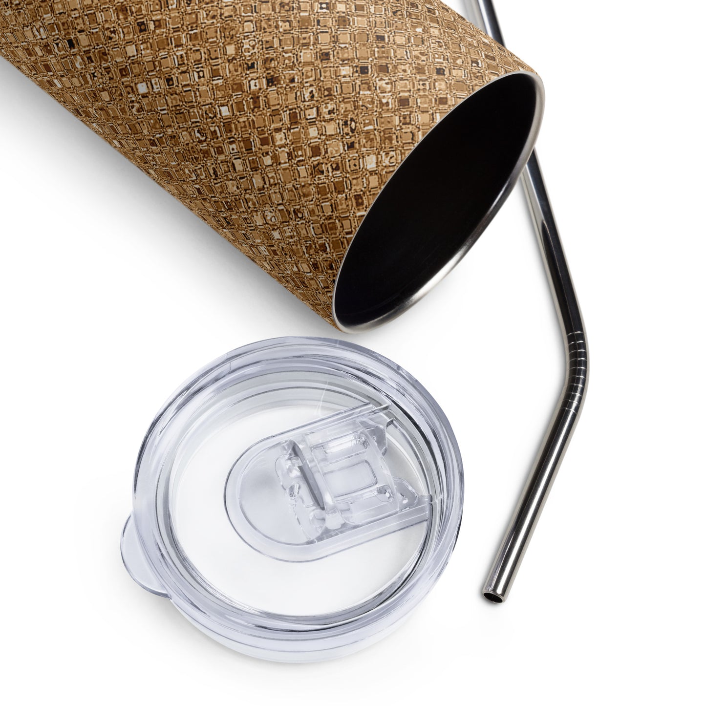 Stainless Steel Gold Glitter Decorative Tumbler