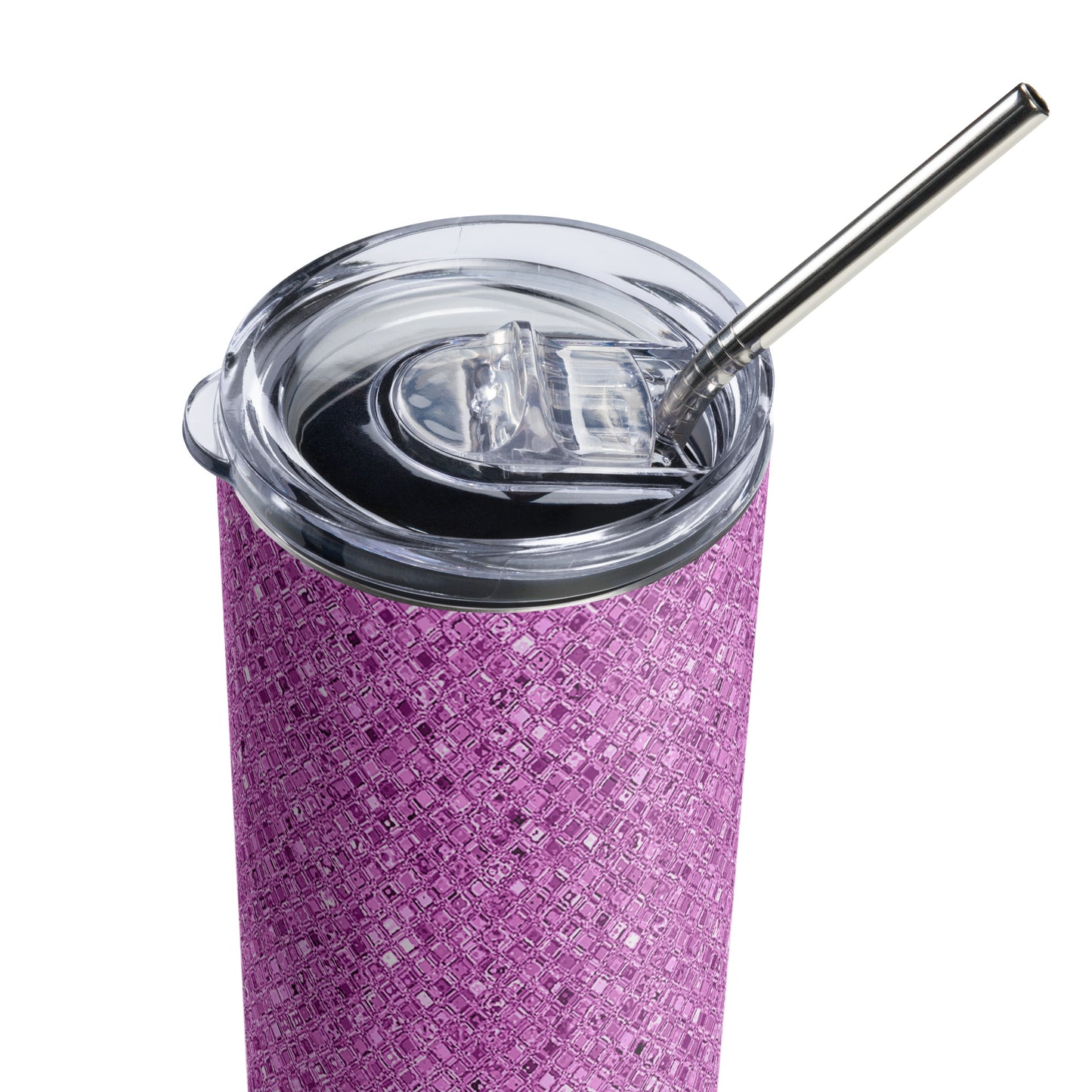 Stainless Steel Purple Glitter Decorative Tumbler