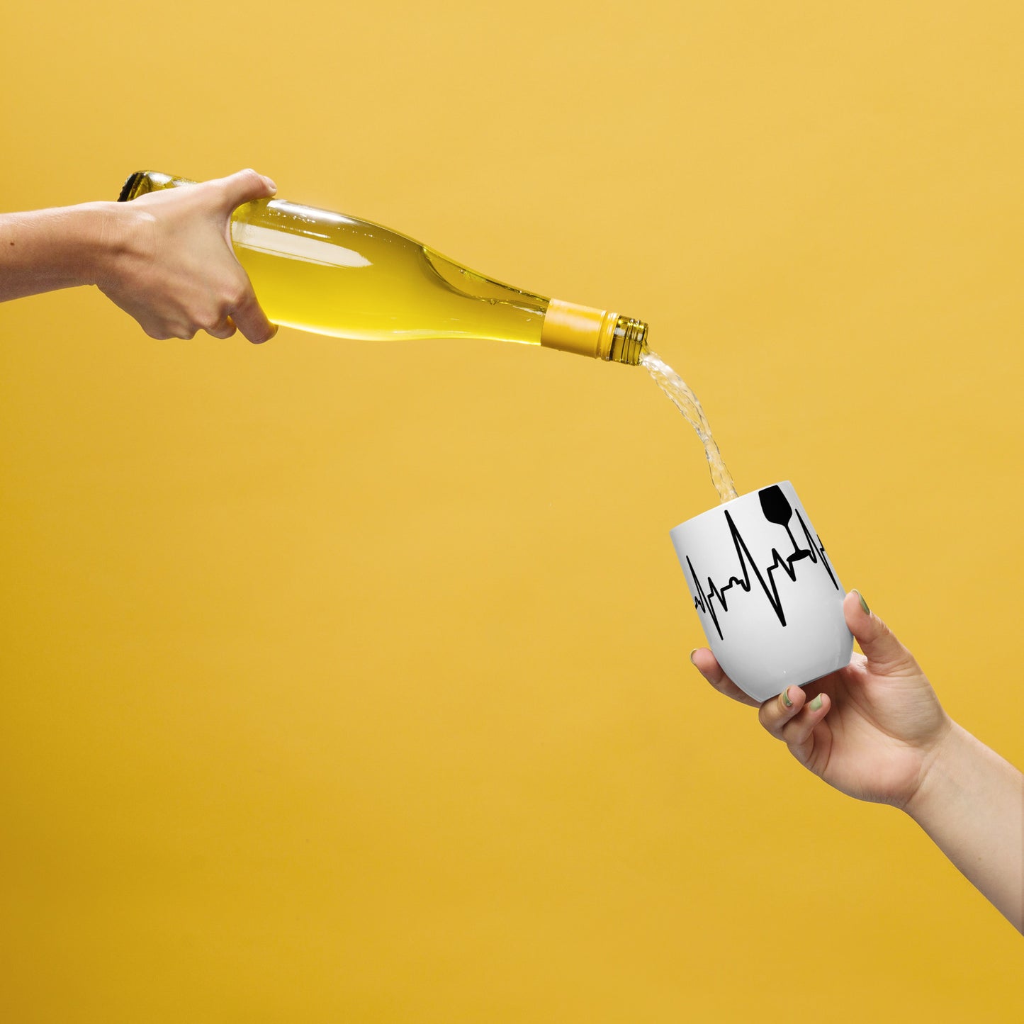 Decorative Wine Tumbler - Heartbeat