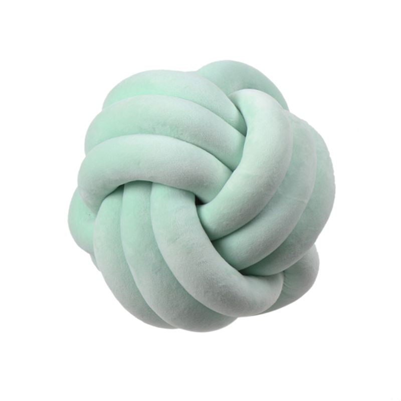 Knotted Plush Ball Design Round Throw Pillow