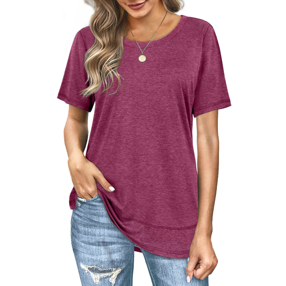 Summer Versatile Top Women's Casual Colored Cotton T-shirt