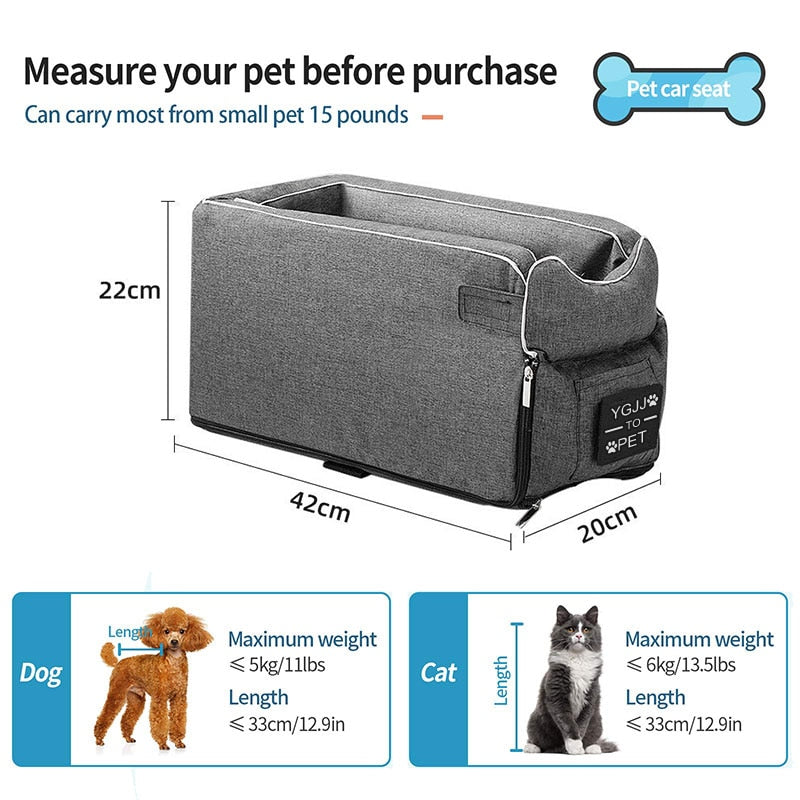 Pet Car Seat - Central Control Safety Pet Car Seat