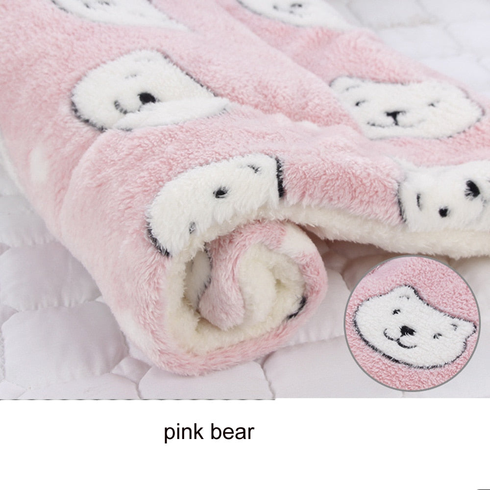 Pet Fleece Flannel Blanket - Soft Thick Pet Bed Mat Cats & Dogs