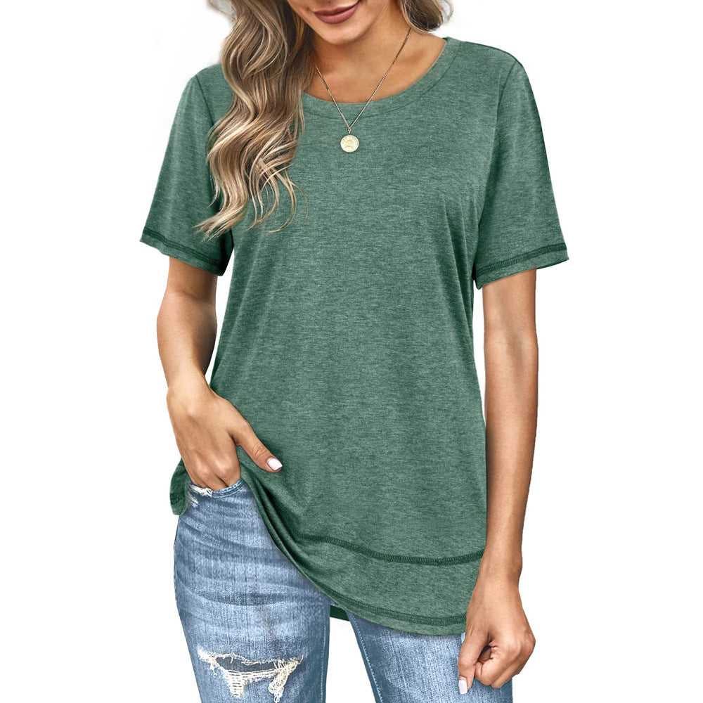 Summer Versatile Top Women's Casual Colored Cotton T-shirt