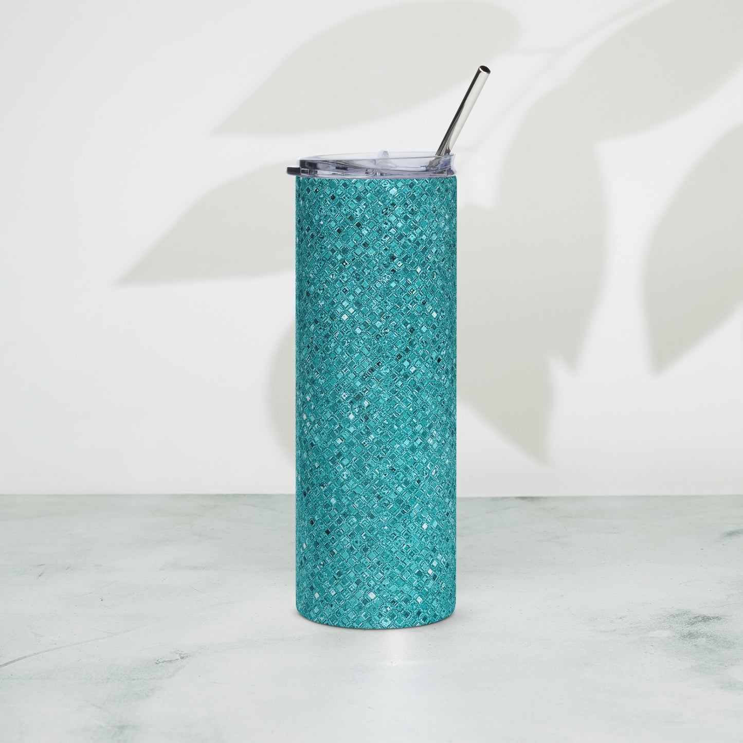 Stainless Steel Green Glitter Decorative Tumbler