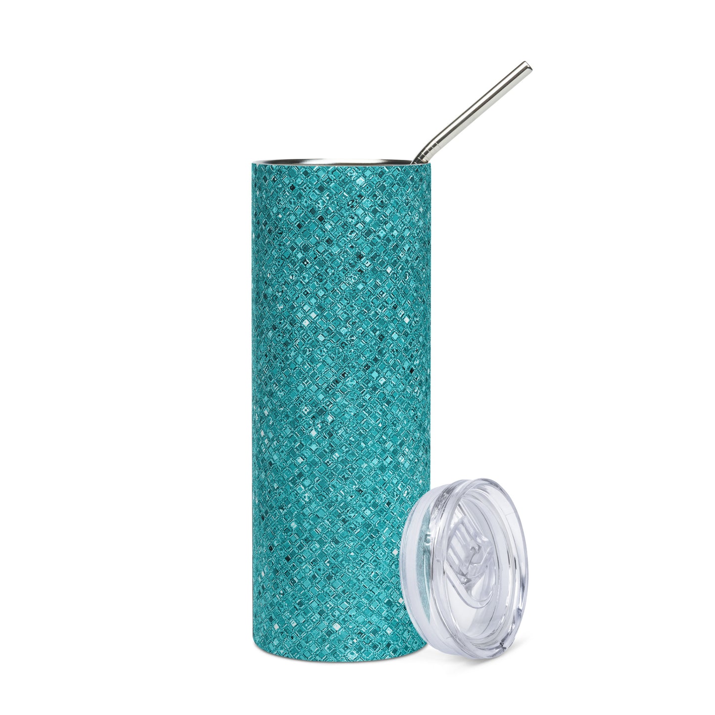 Stainless Steel Green Glitter Decorative Tumbler