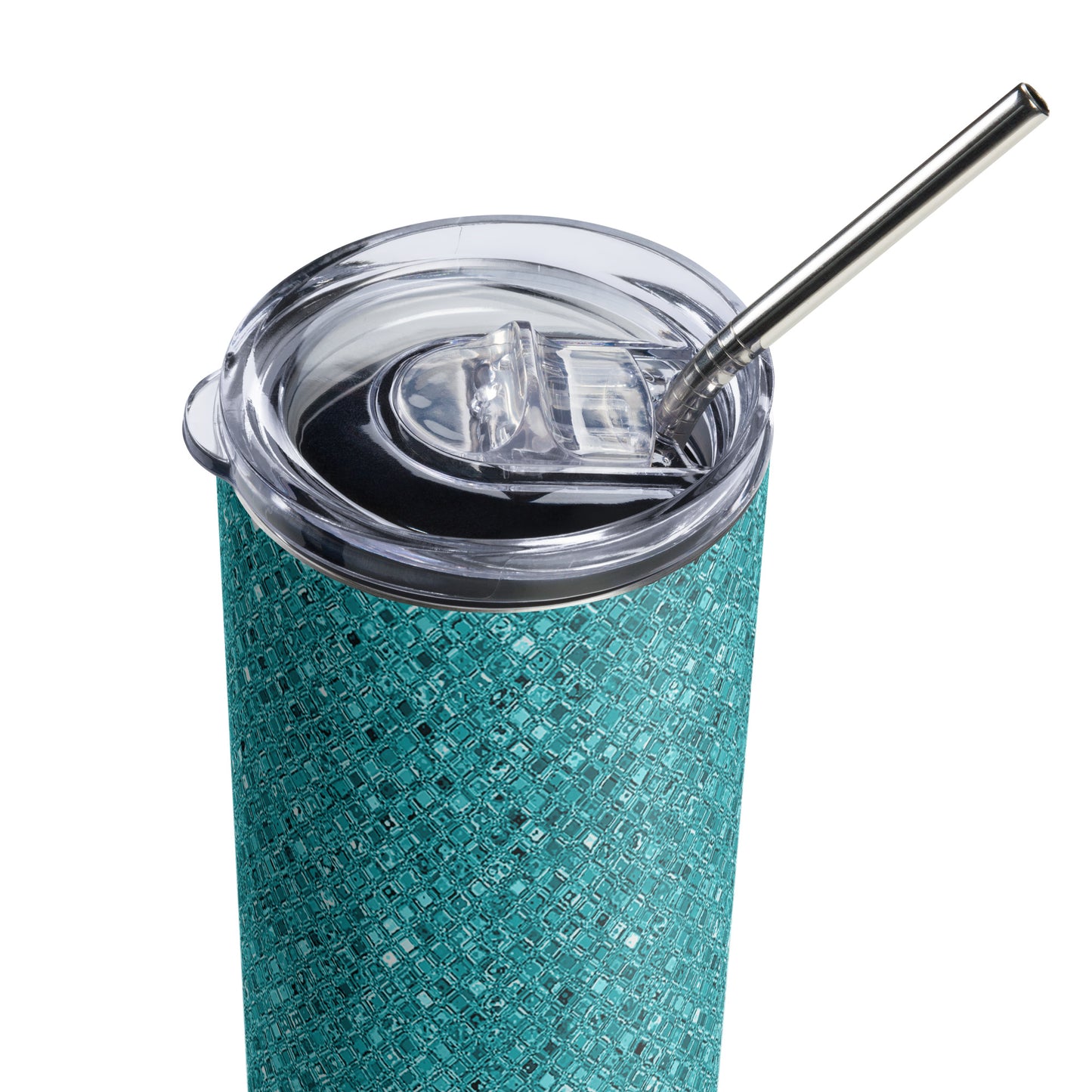 Stainless Steel Green Glitter Decorative Tumbler