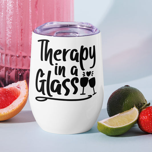 Decorative Wine Tumbler - Therapy in a Glass